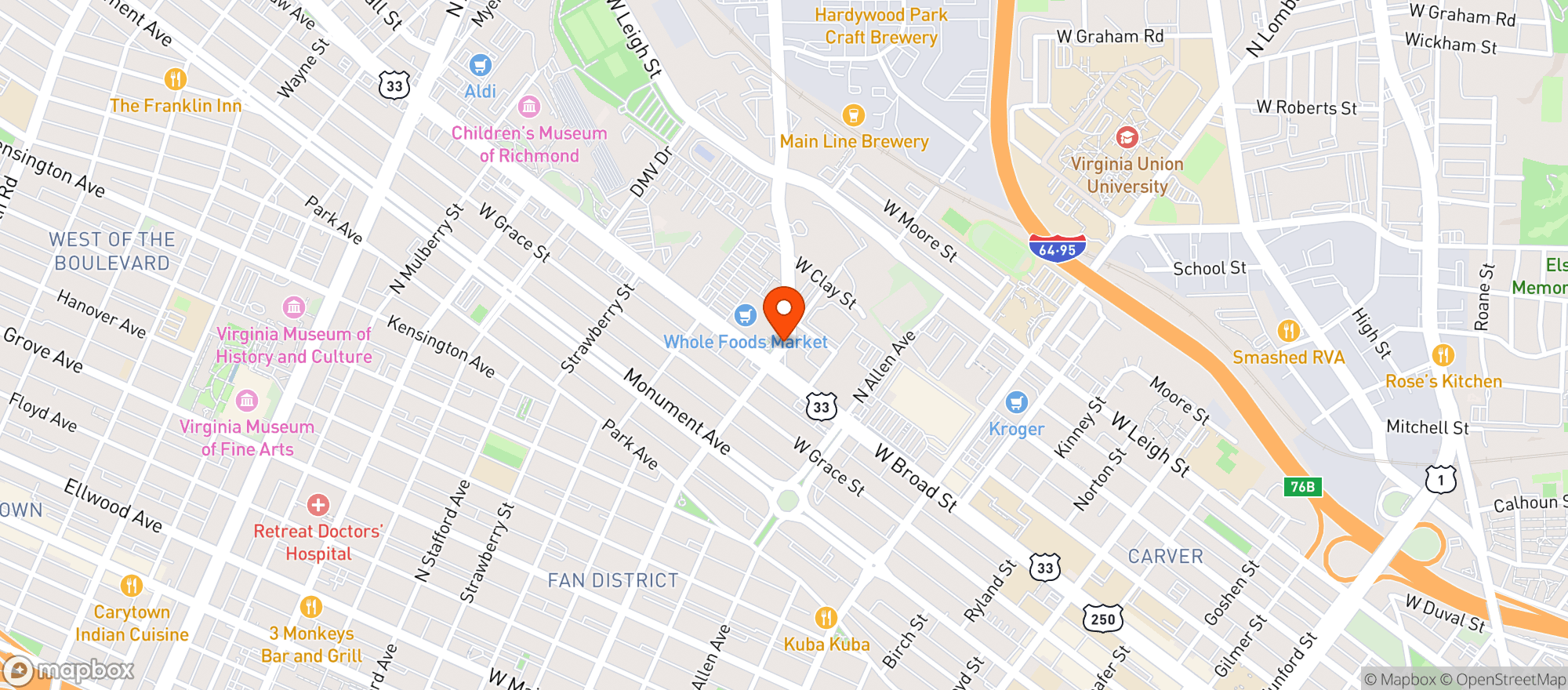 Map showing Whole Foods Market