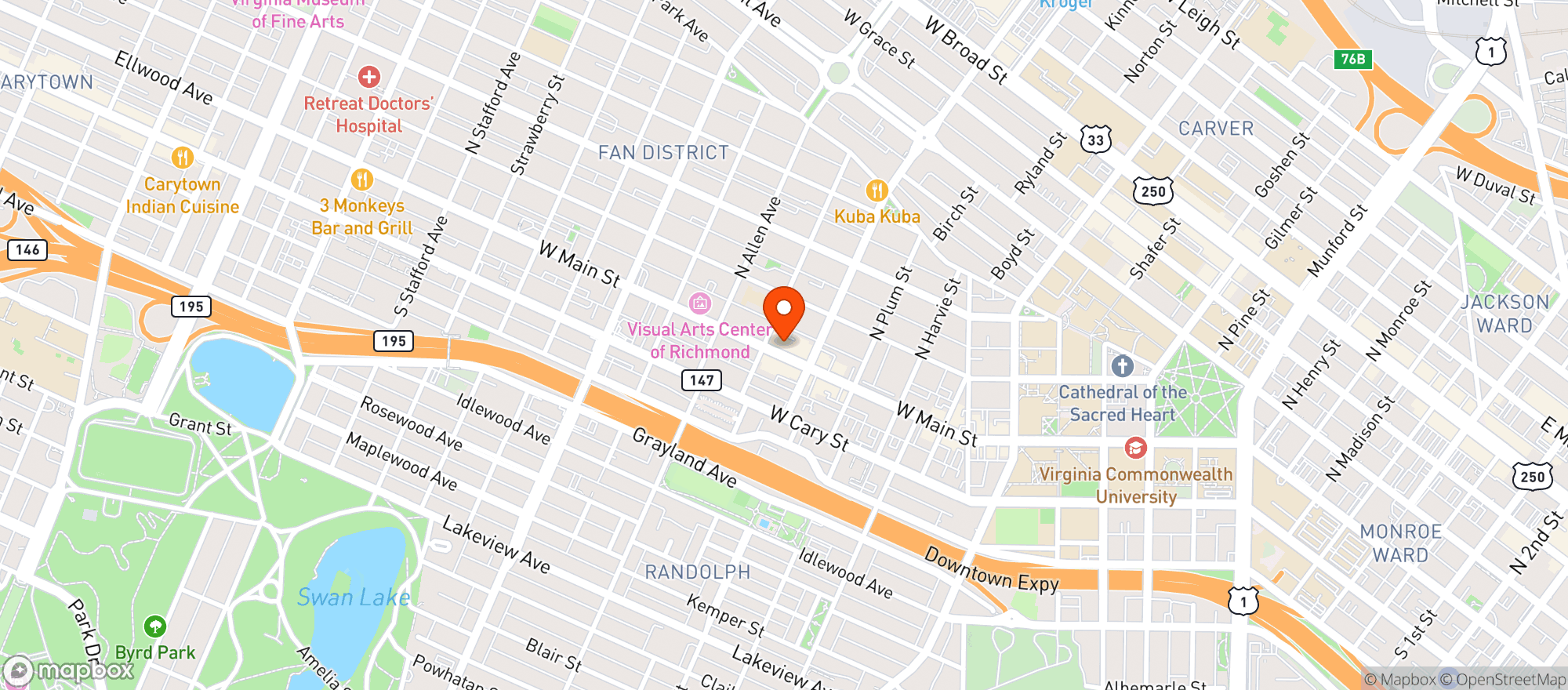 Map showing Trolley Market