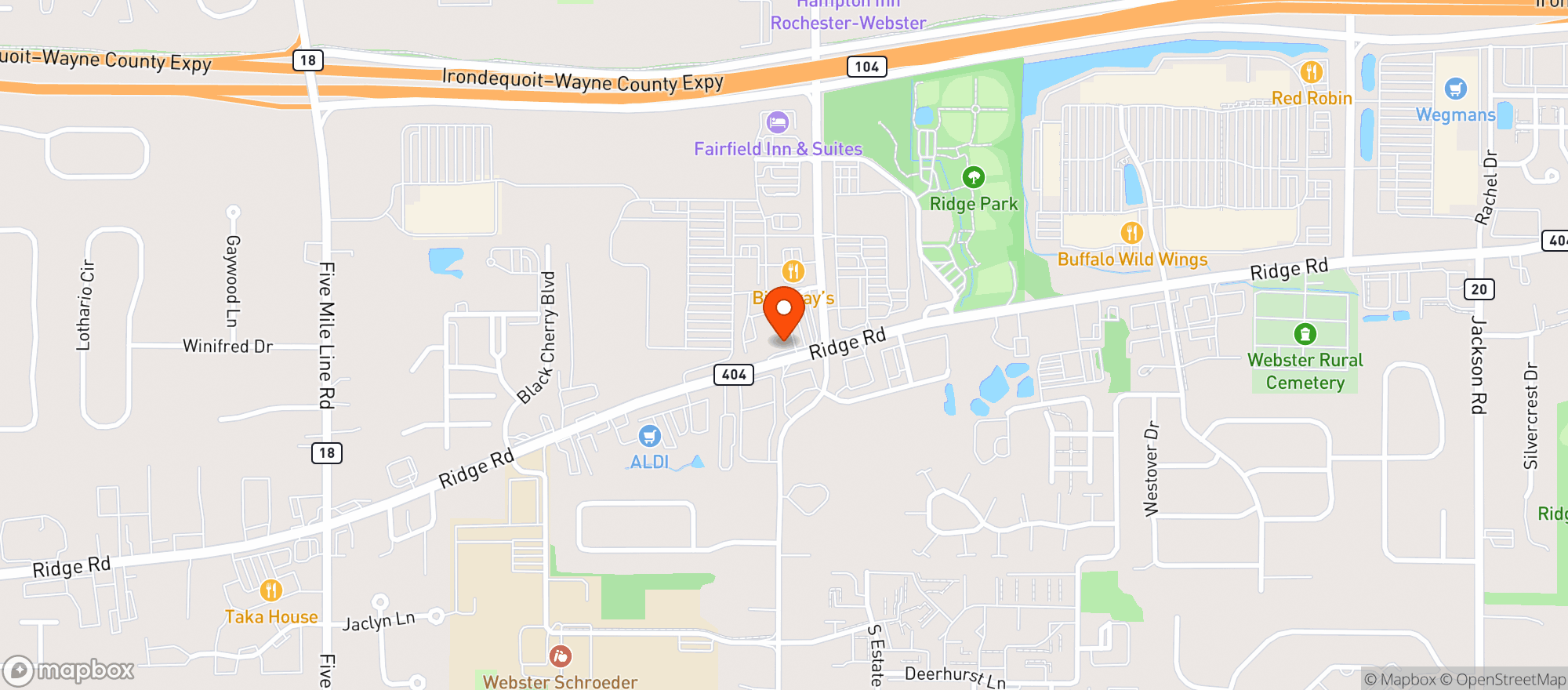 Map showing Webster Wine & Spirits