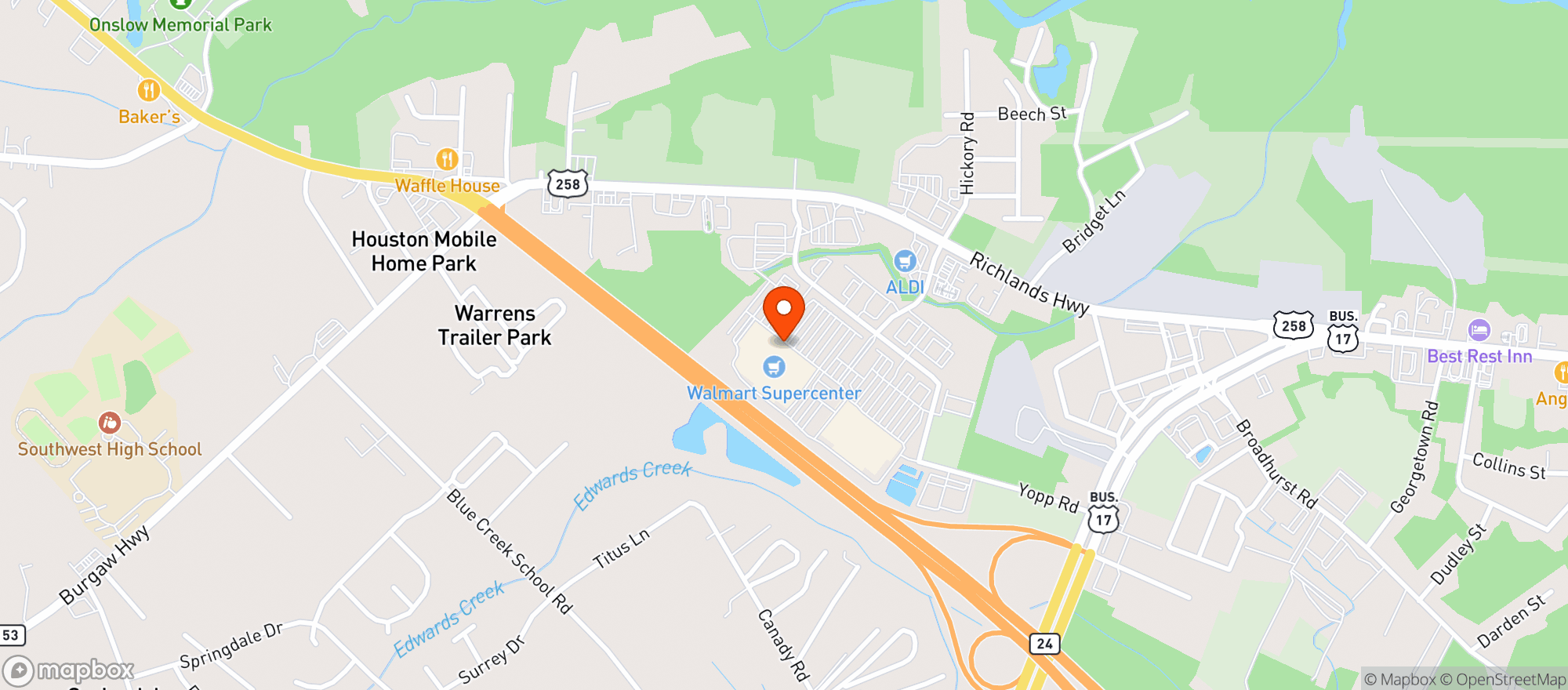Map showing Walmart Supercenter
