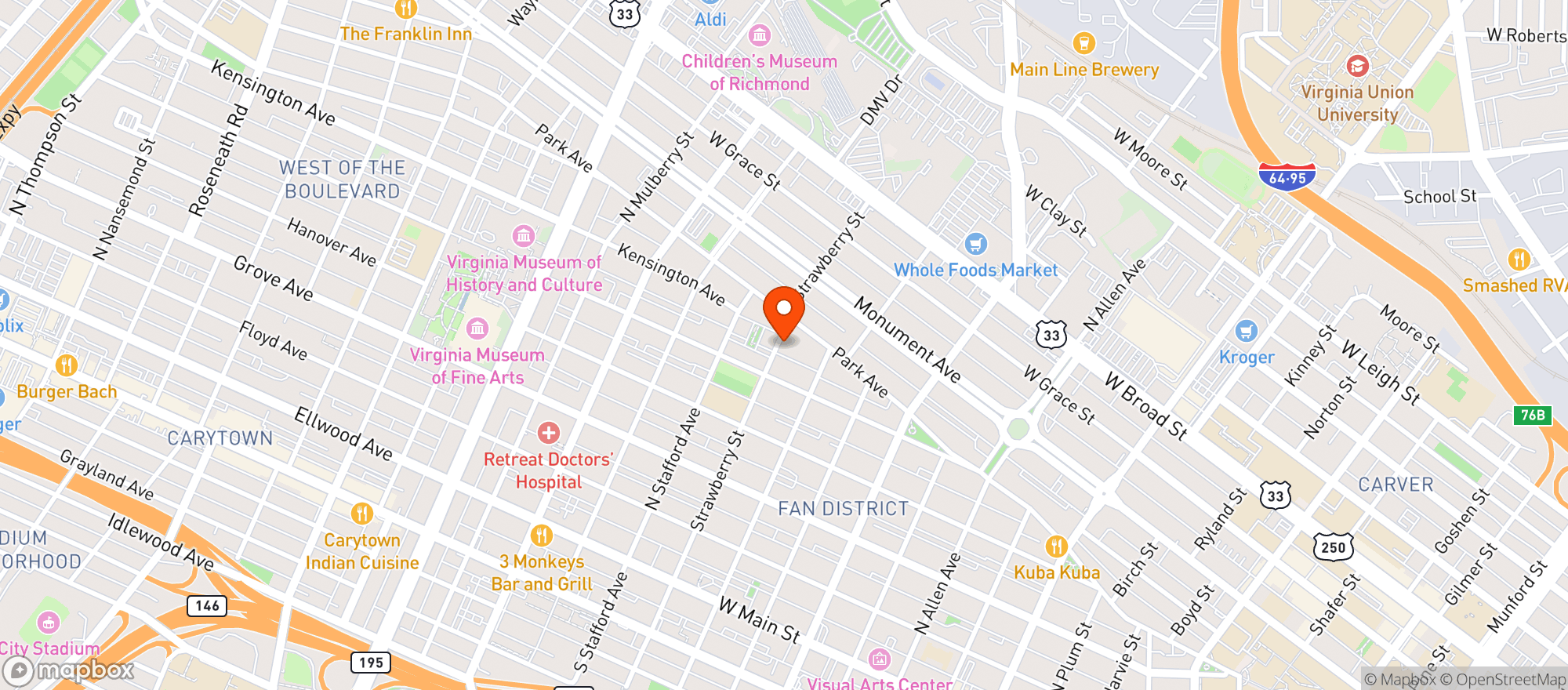 Map showing STRAWBERRY STREET MARKET