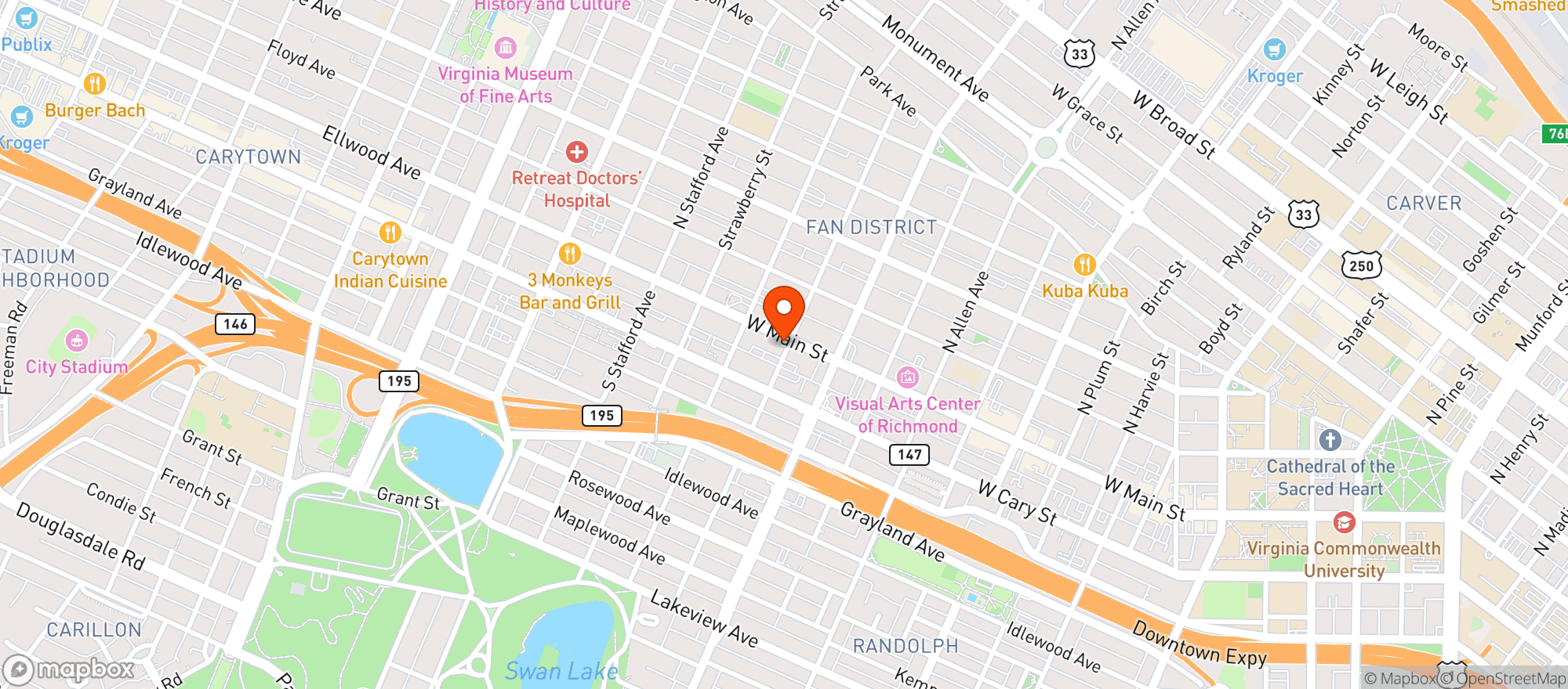 Map showing Sidewalk Cafe