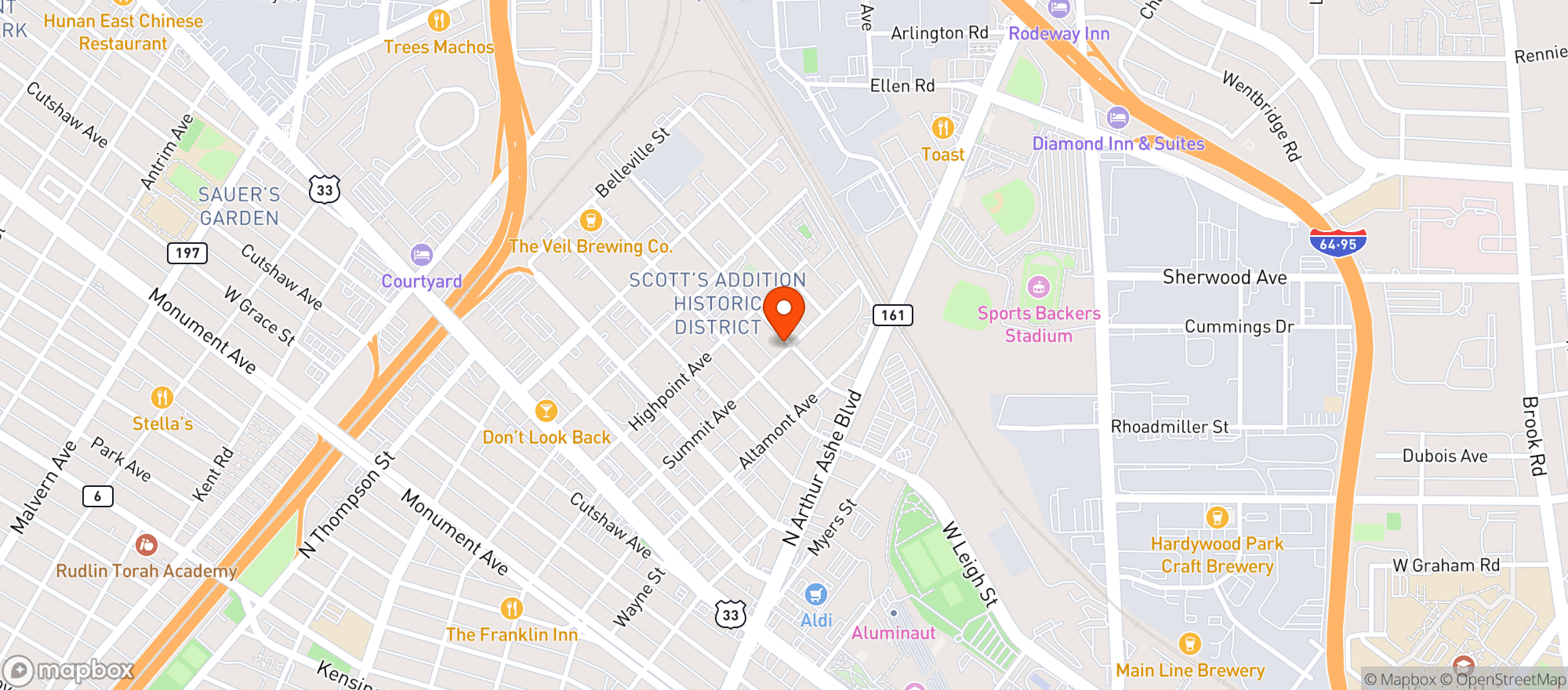 Map showing The Brooklyn