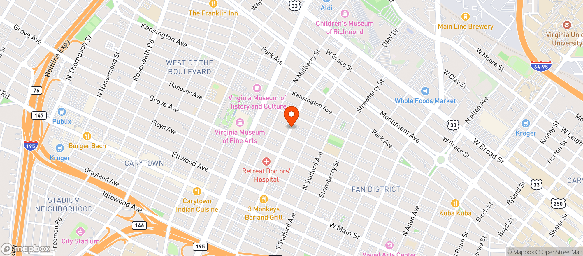 Map showing Mexican Margaritas Bar & Grill