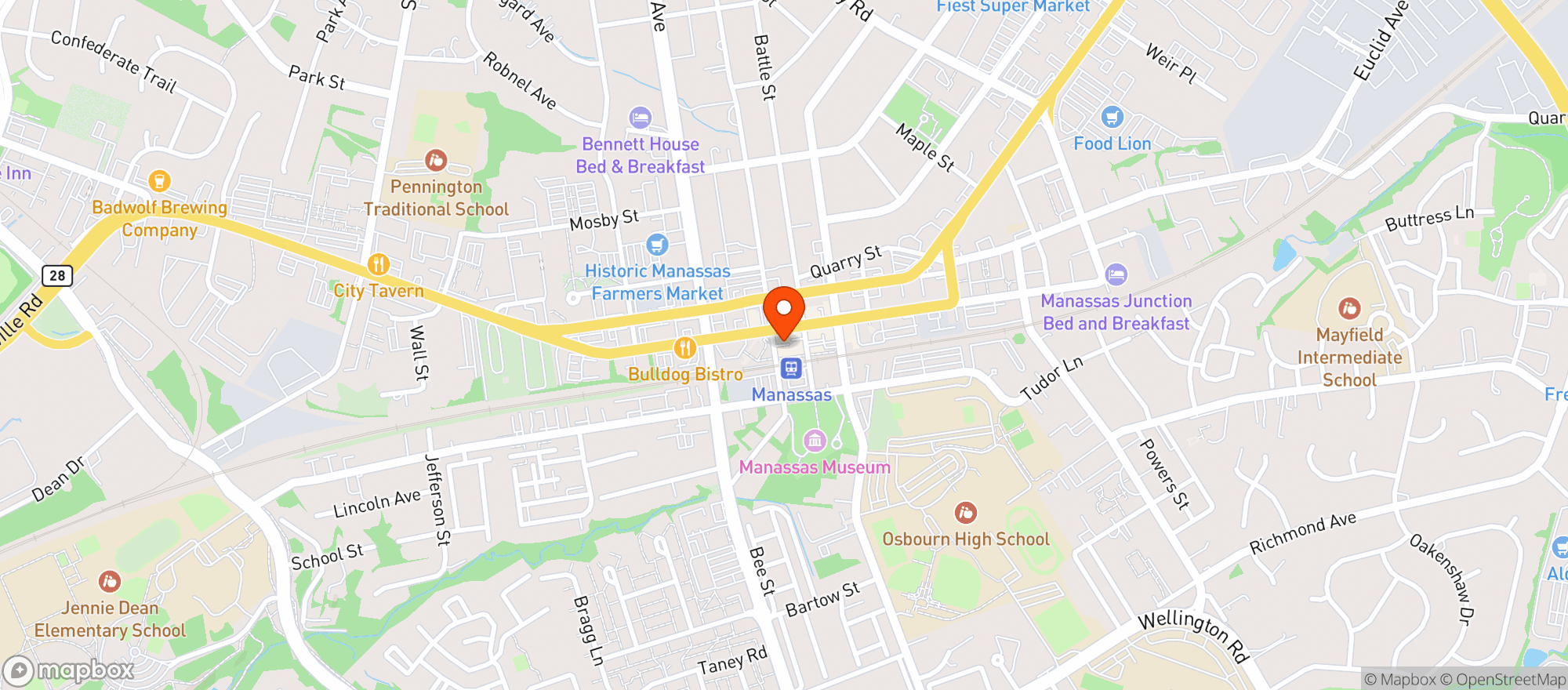 Map showing C J Finz