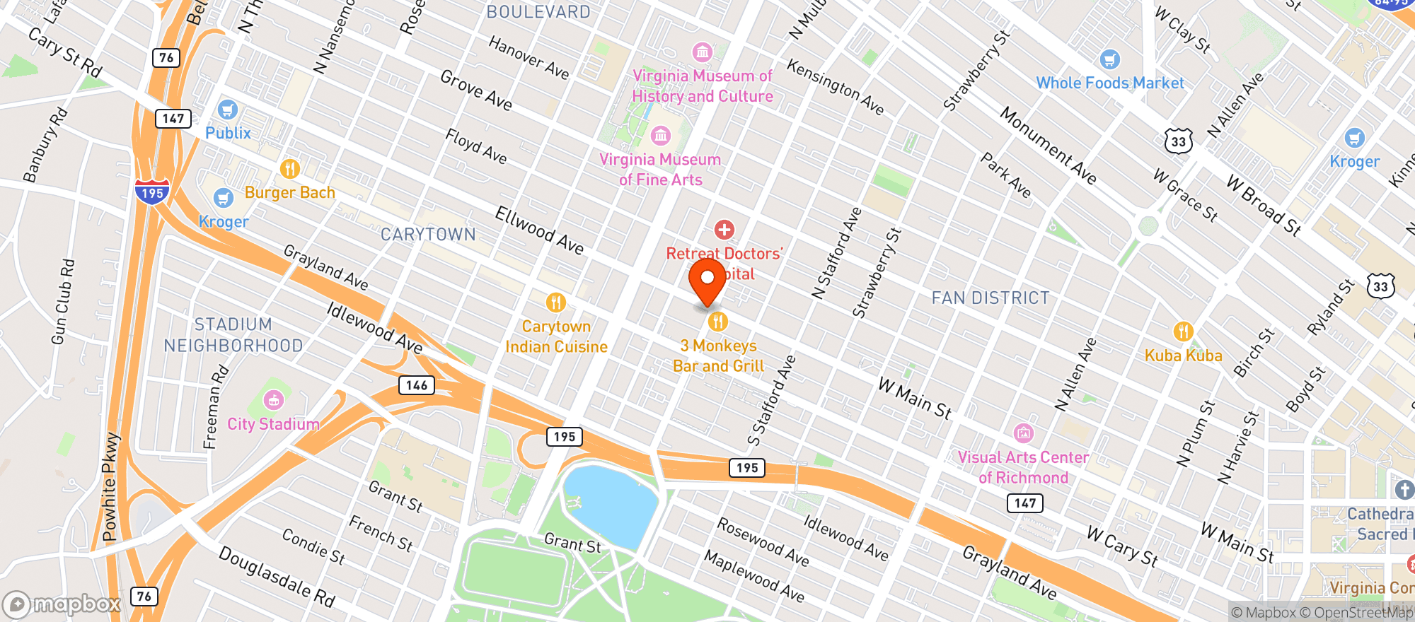 Map showing Capital Market Cafe