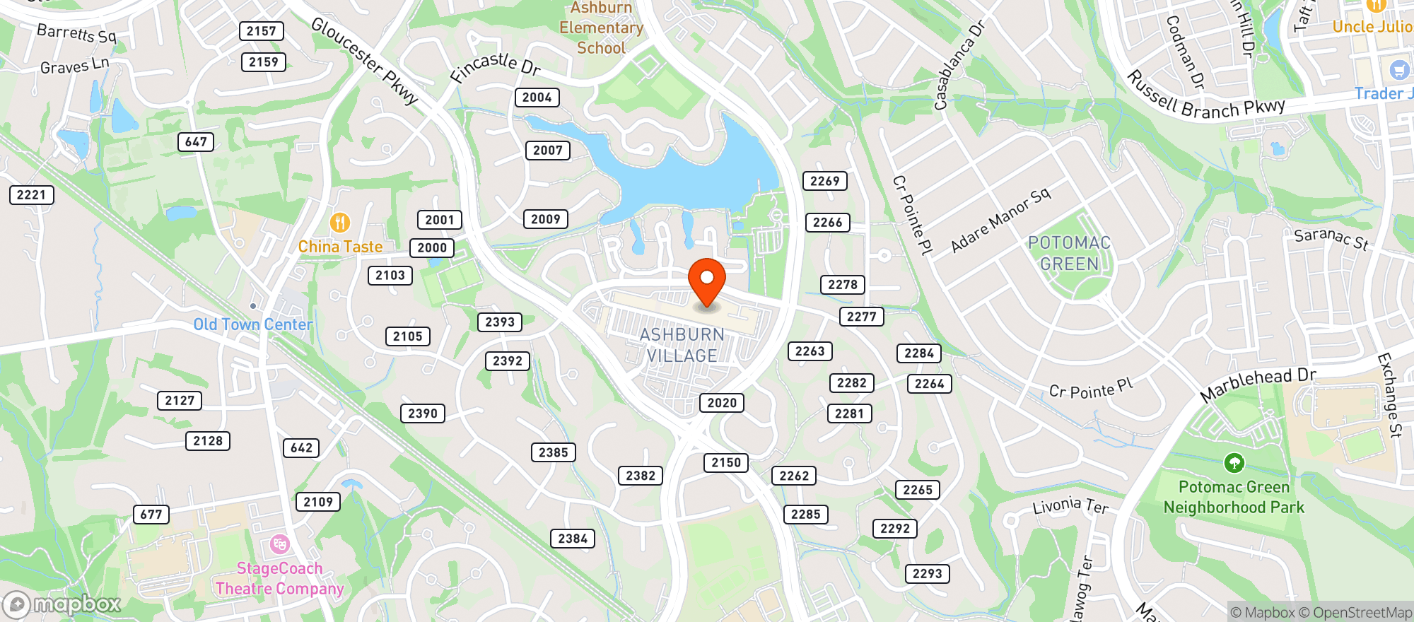 Map showing Ashburn Pub