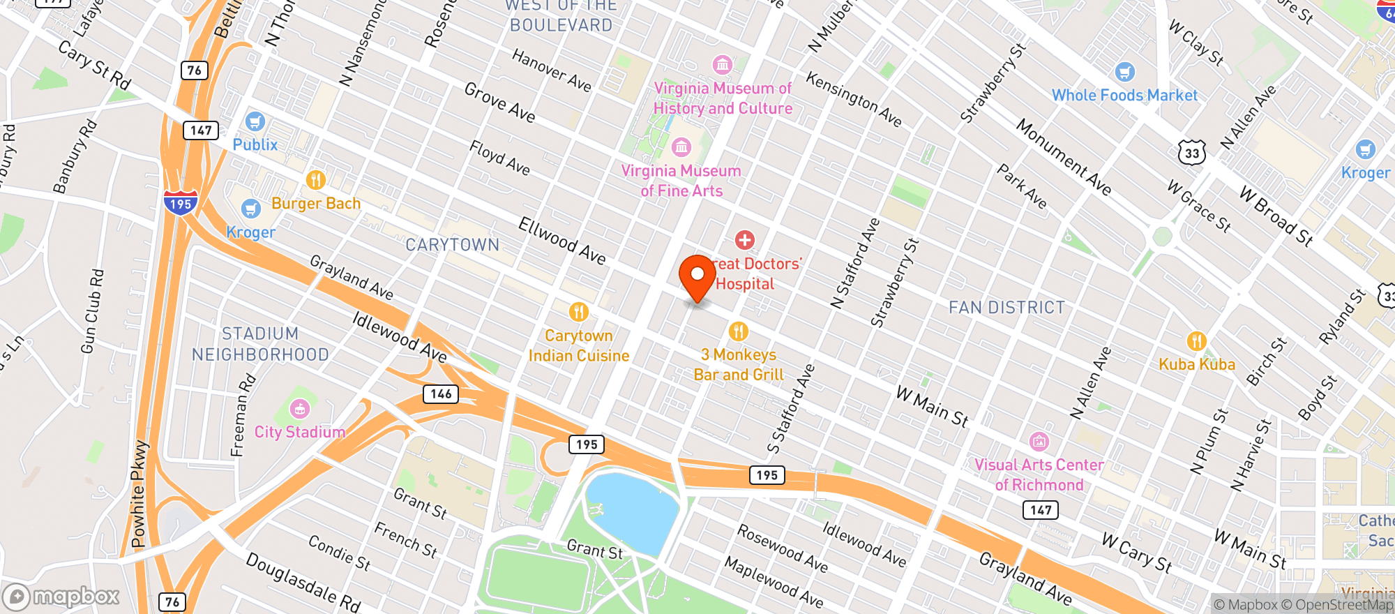 Map showing Bamboo Cafe
