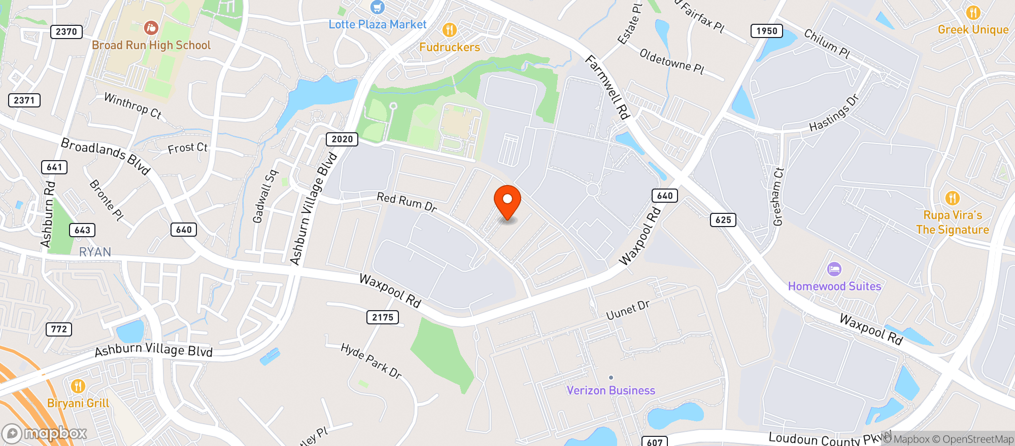 Map showing Lost Rhino Brewing Co