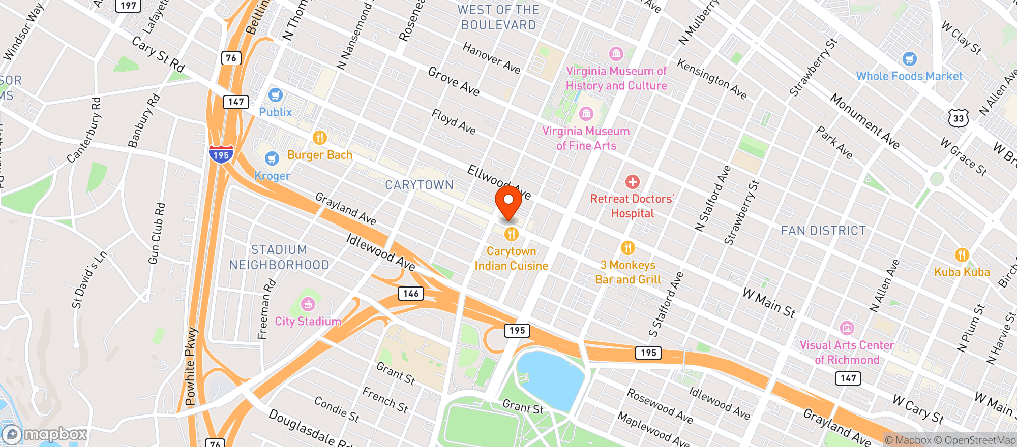 Map showing New York Delicatessen