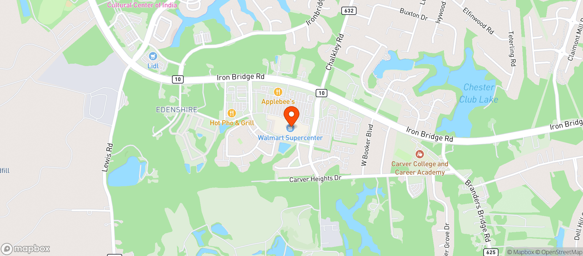 Map showing WALMART SUPERCENTER