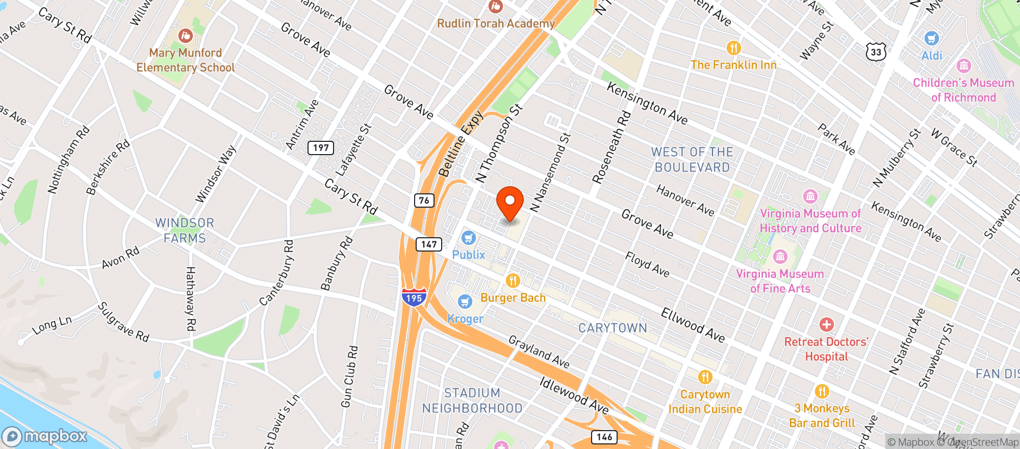 Map showing The Fresh Market