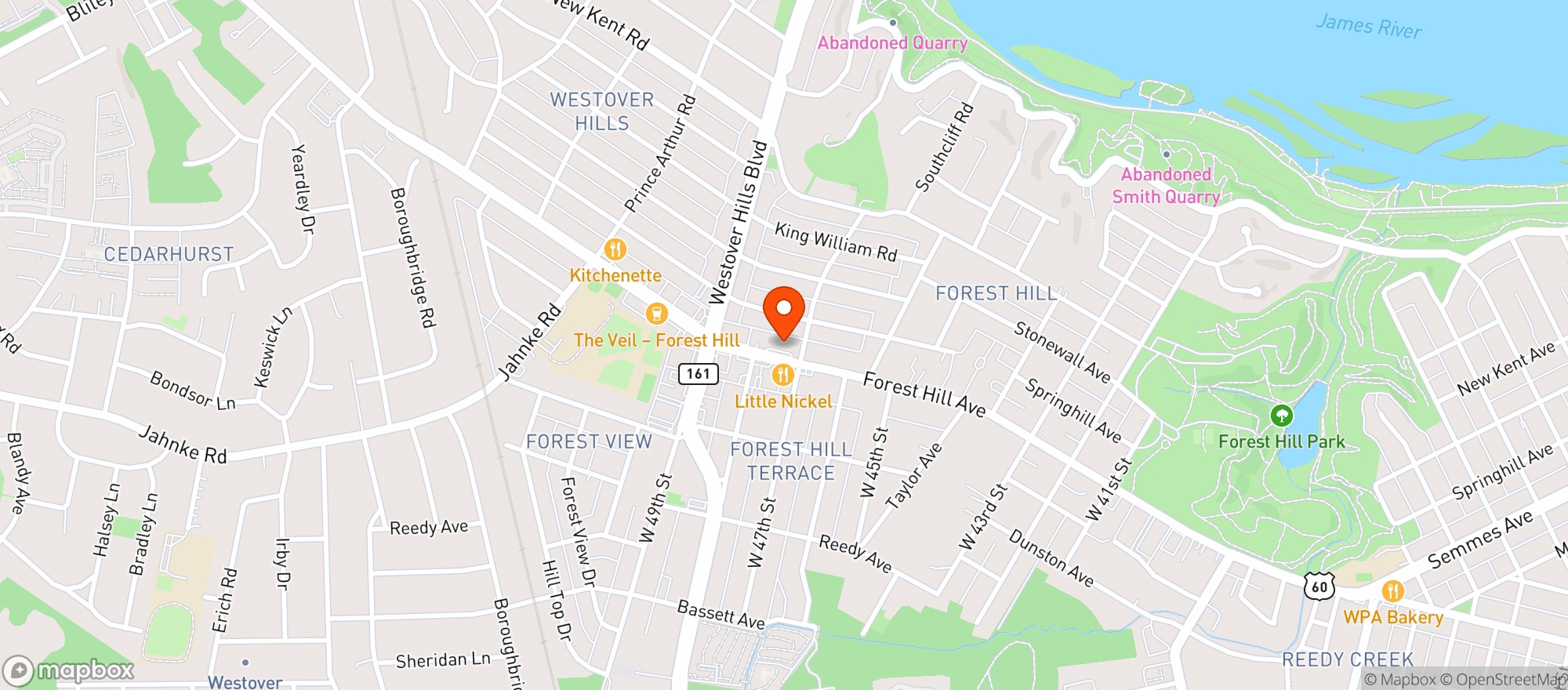 Map showing Janet's Cafe & Bakery