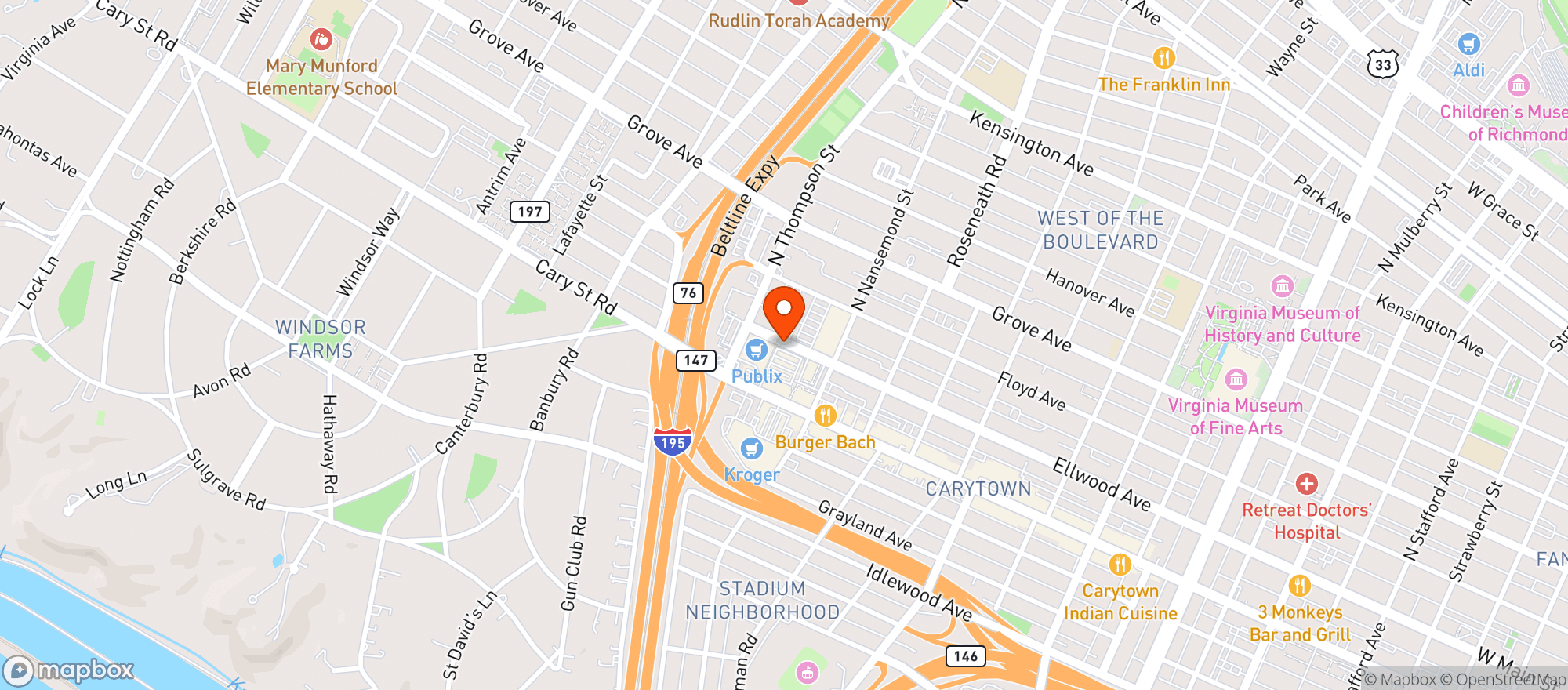 Map showing Publix Super Market