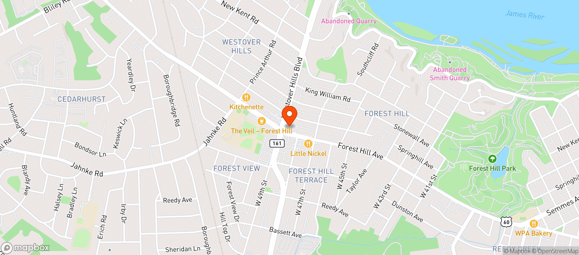 Map showing Outpost Richmond