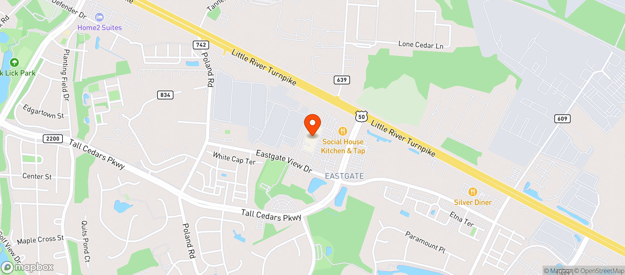 Map showing Harris Teeter