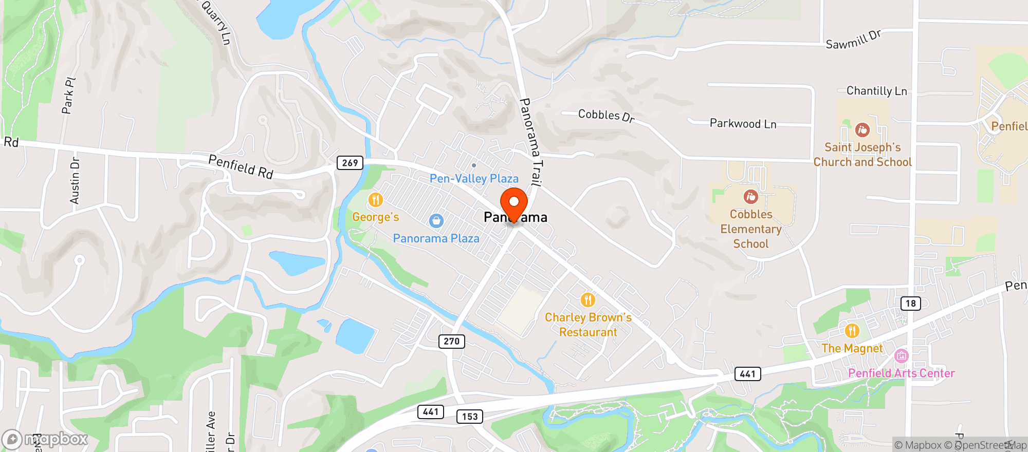 Map showing Penfield Pour House