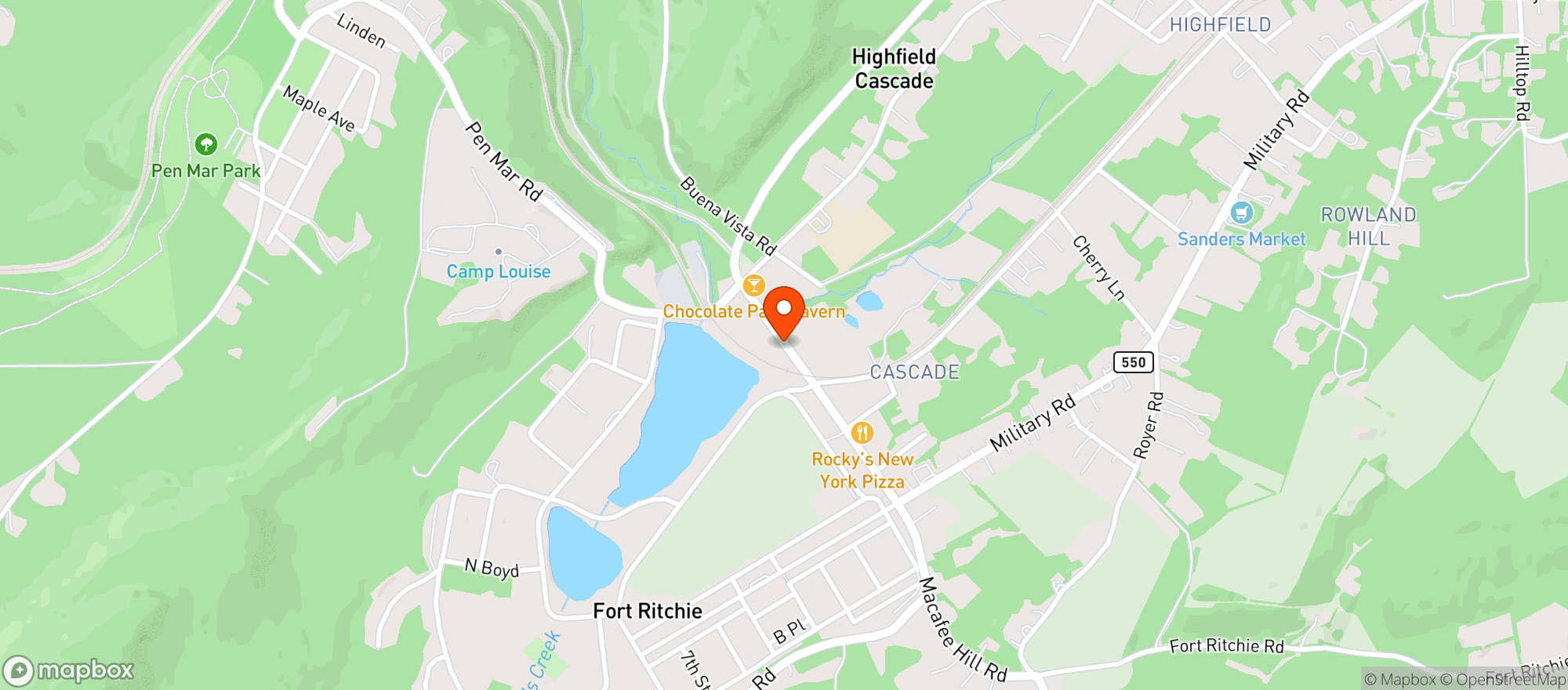 Map showing American Legion