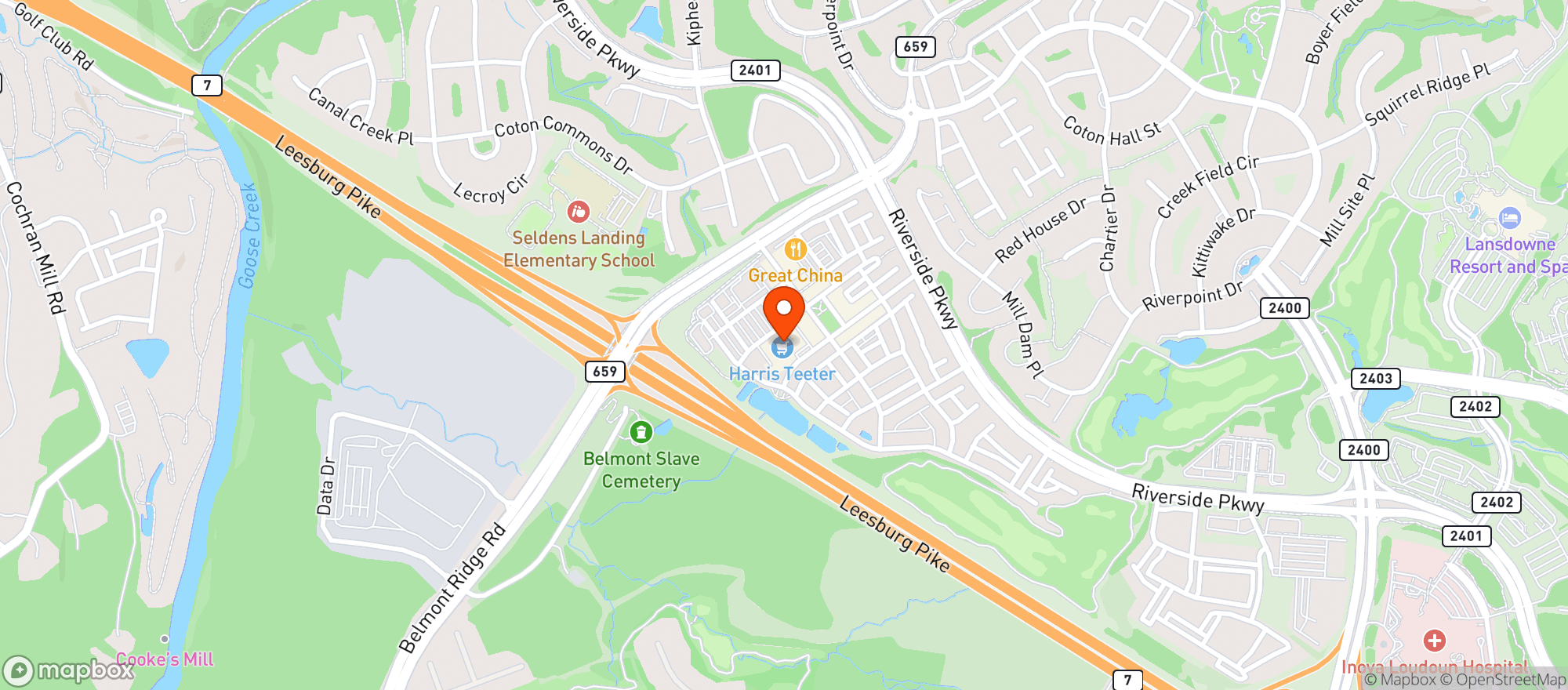 Map showing Harris Teeter