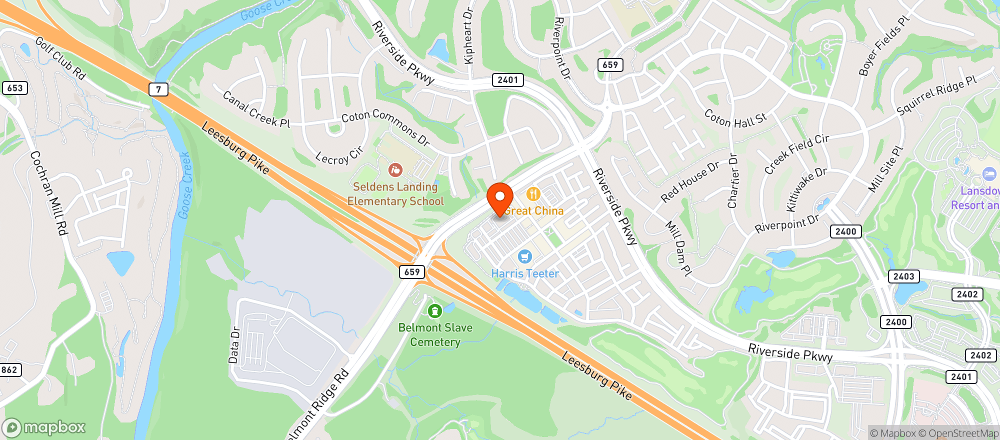 Map showing Cvs