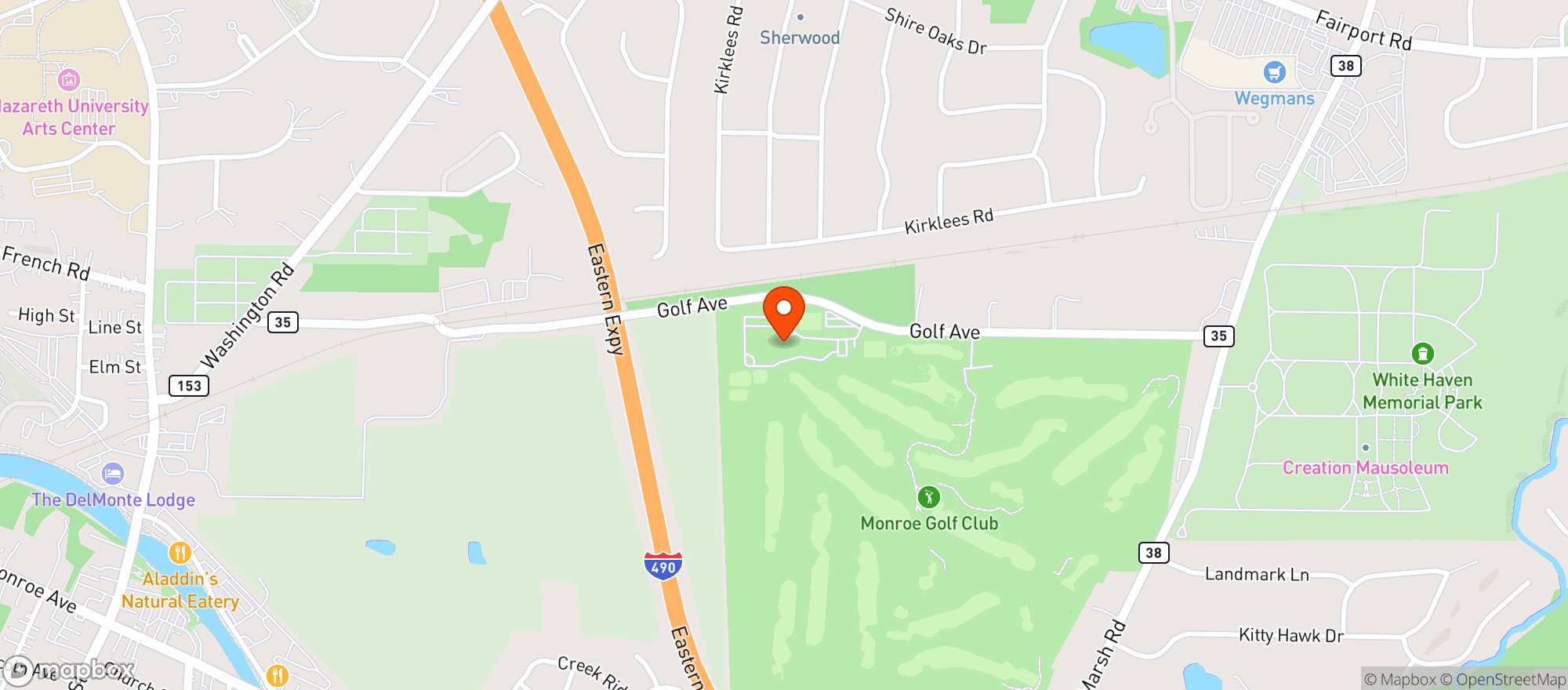 Map showing Monroe Golf Club