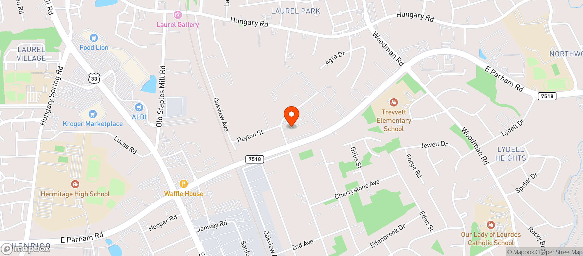 Map showing Door Dash