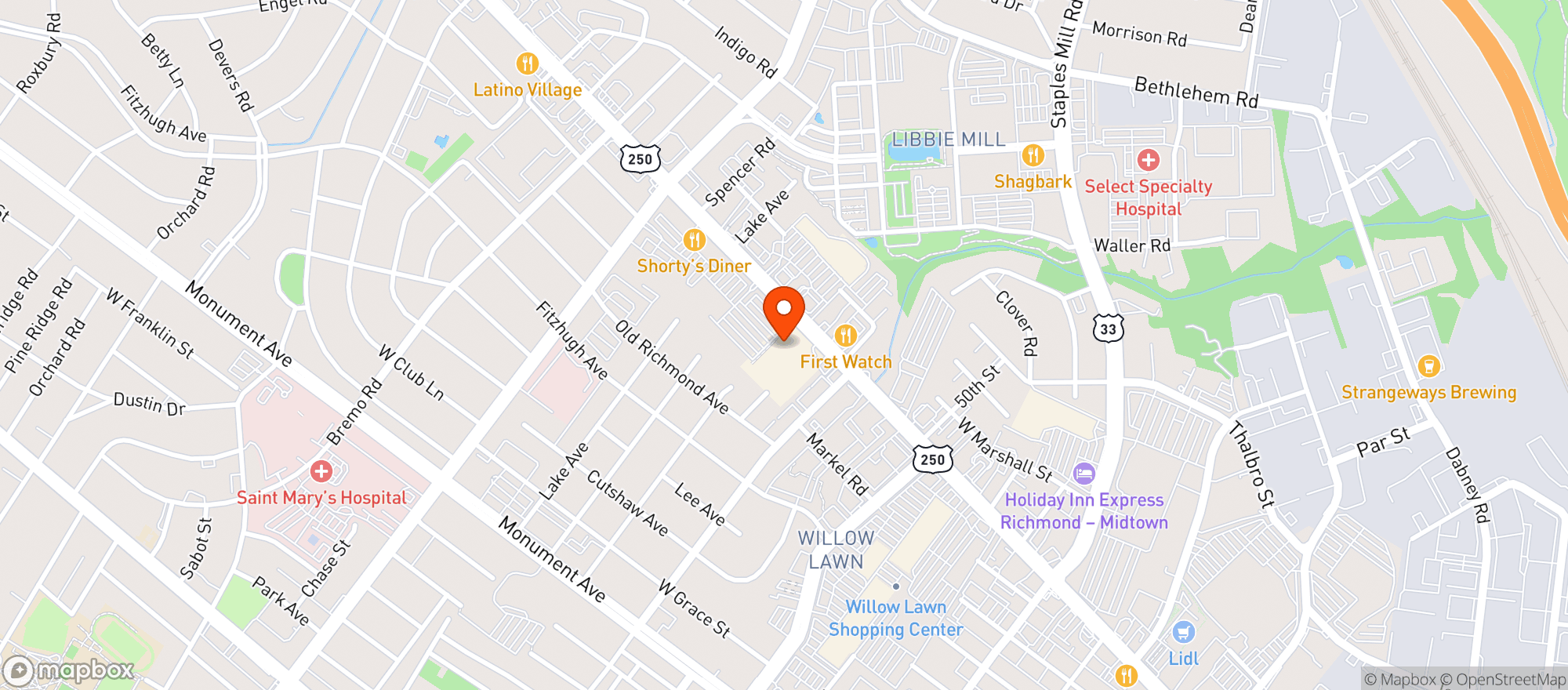 Map showing Target - Richmond Central