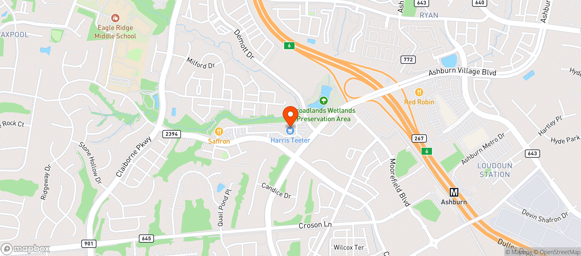 Map showing Harris Teeter