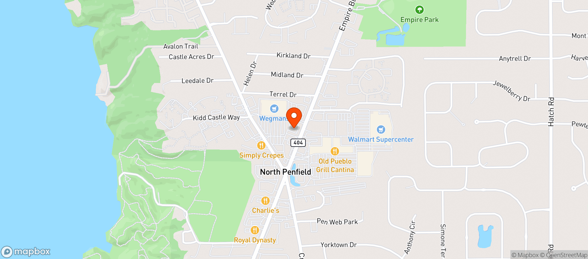 Map showing Wegmans