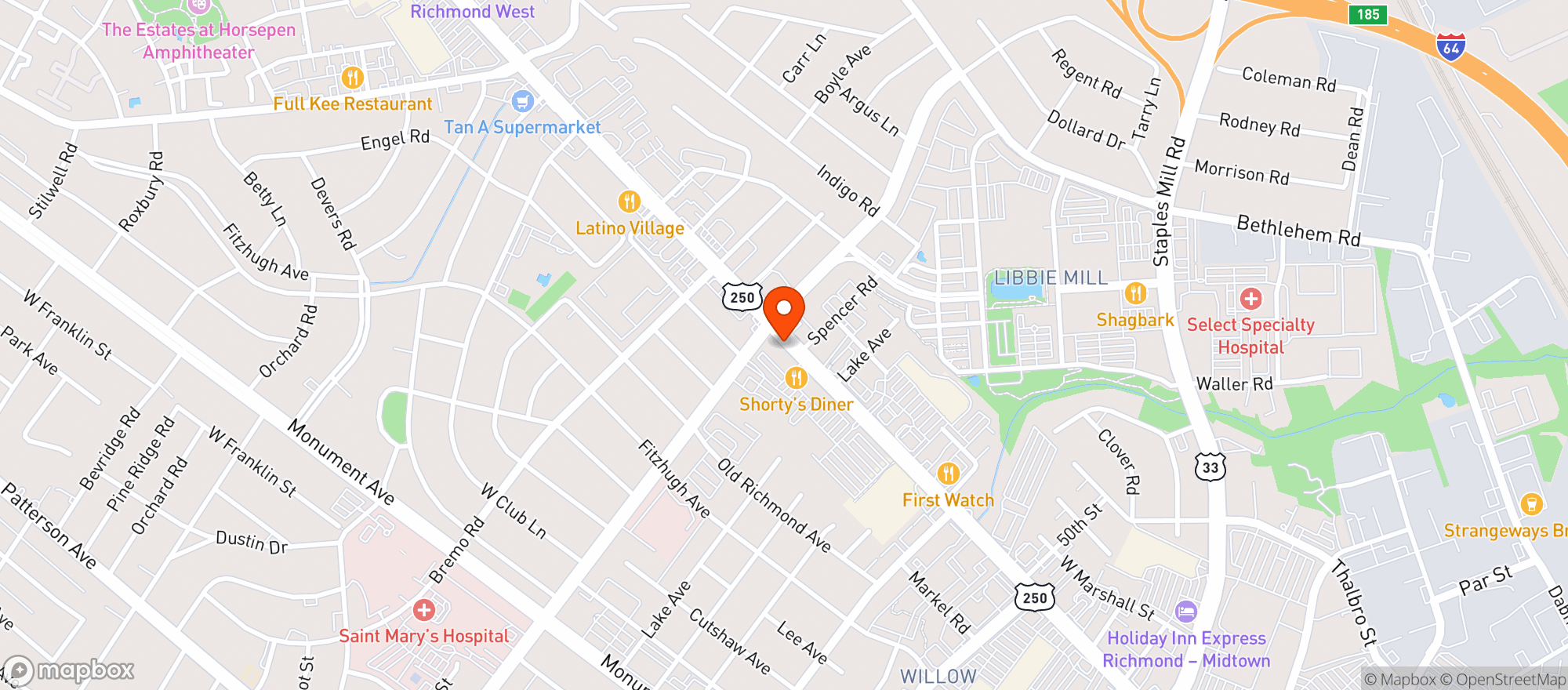 Map showing Vitamin Shoppe - Libbie Place