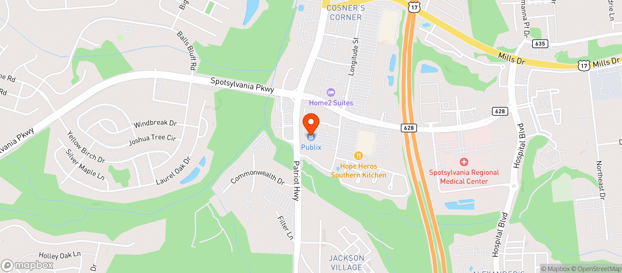 Map showing Publix