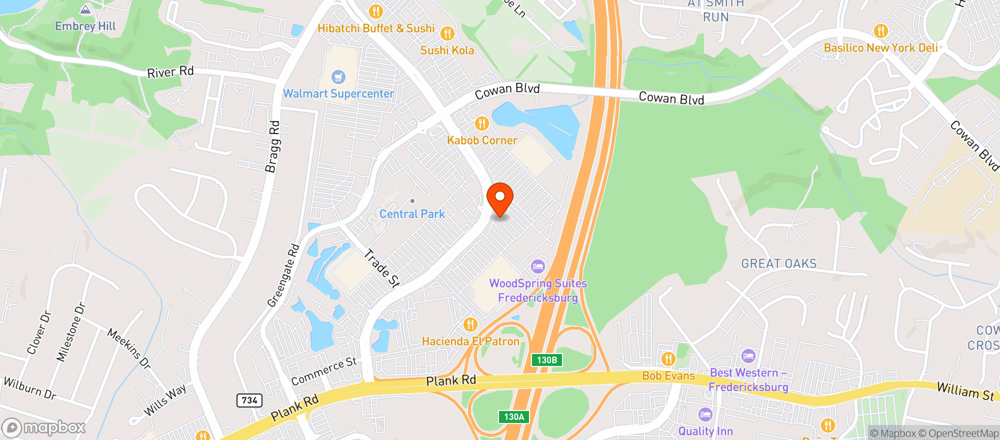 Map showing Vitamin Shoppe - Fredericksburg