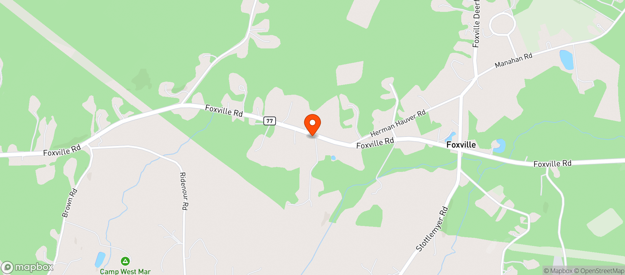 Map showing Catoctin Furnace Liquors