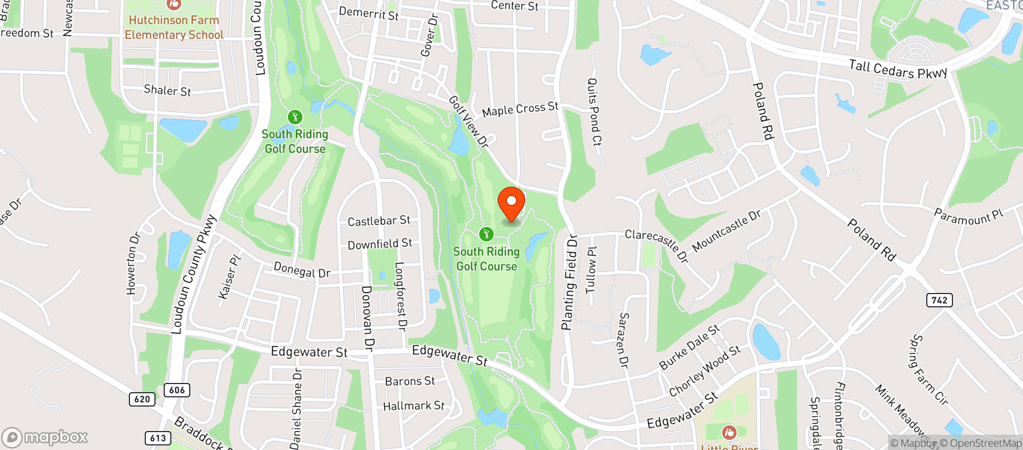 Map showing South Riding Golfers Club