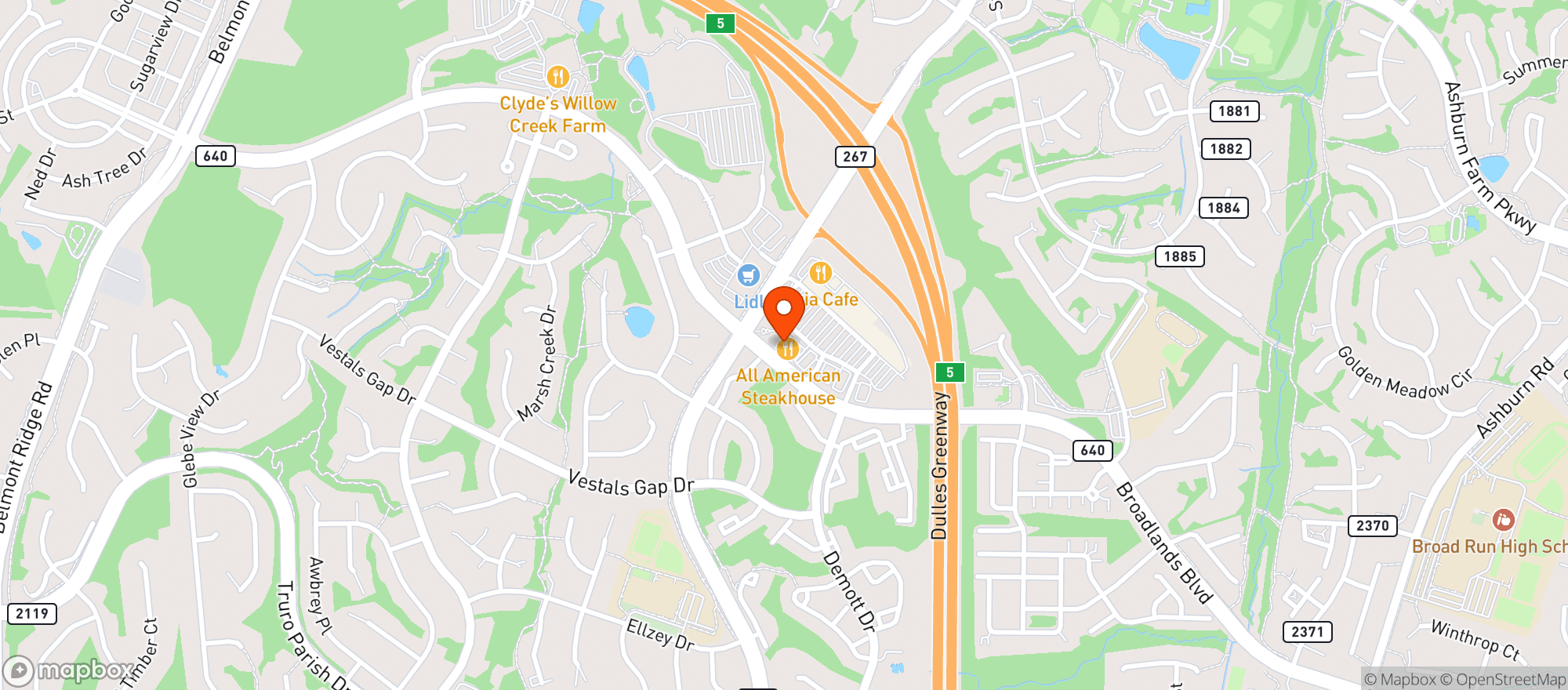 Map showing Parallel Wine & Whiskey Bar