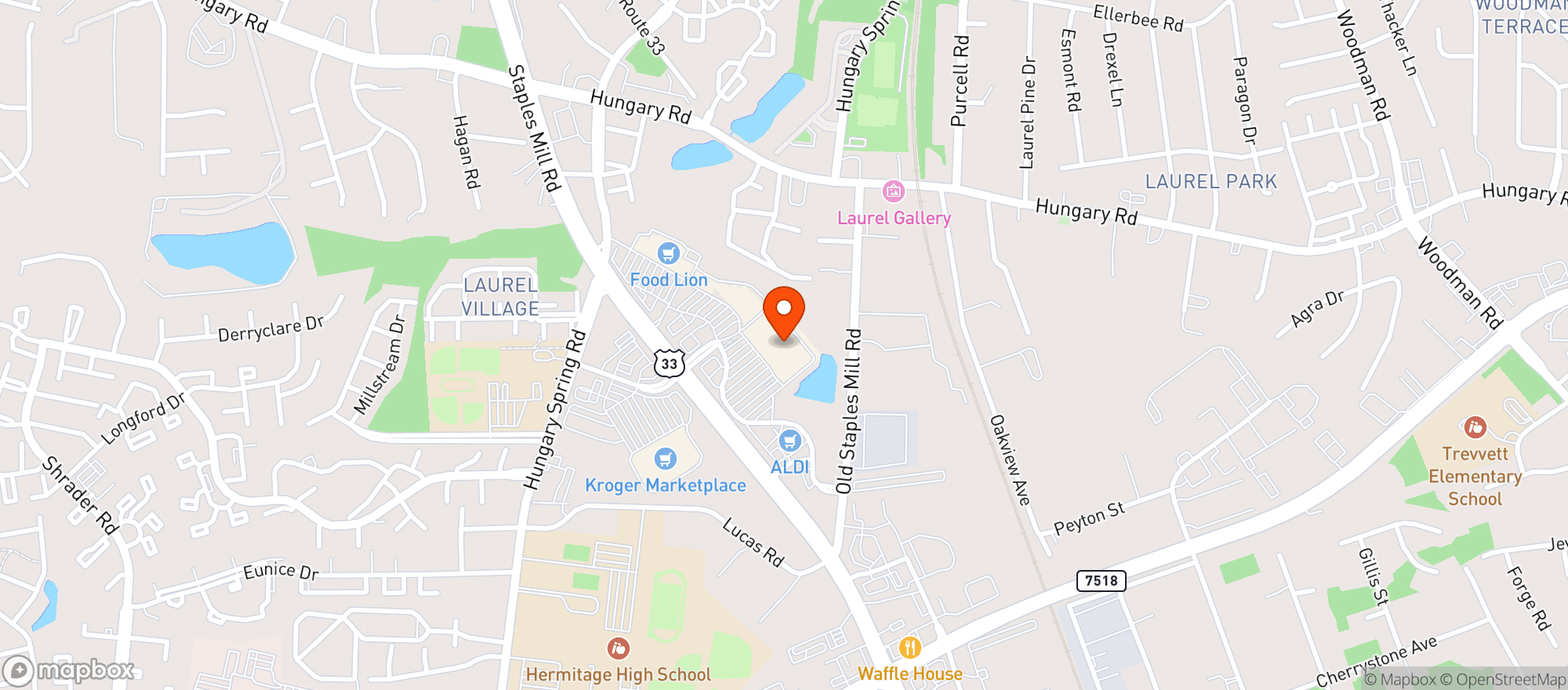 Map showing Target - Henrico Staples Mill Rd