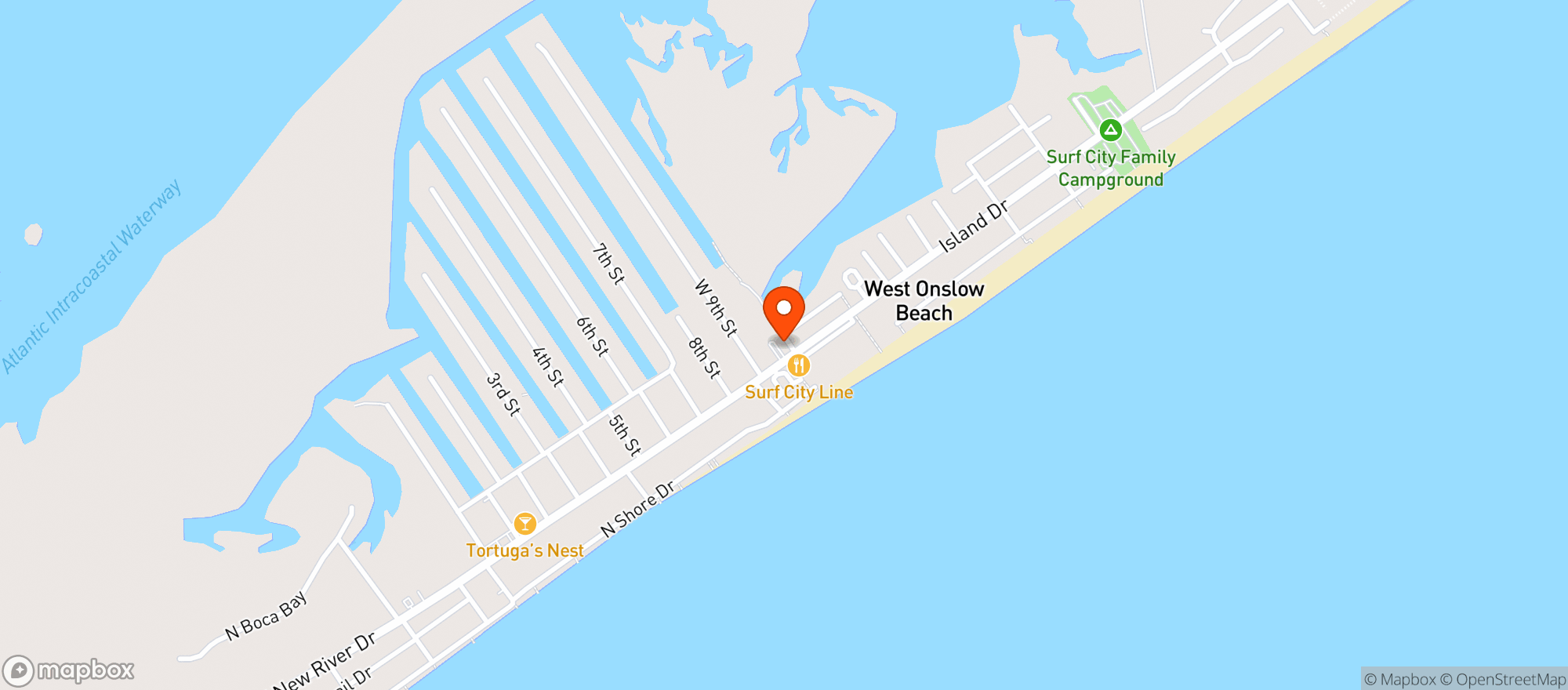 Map showing Revival Surf City