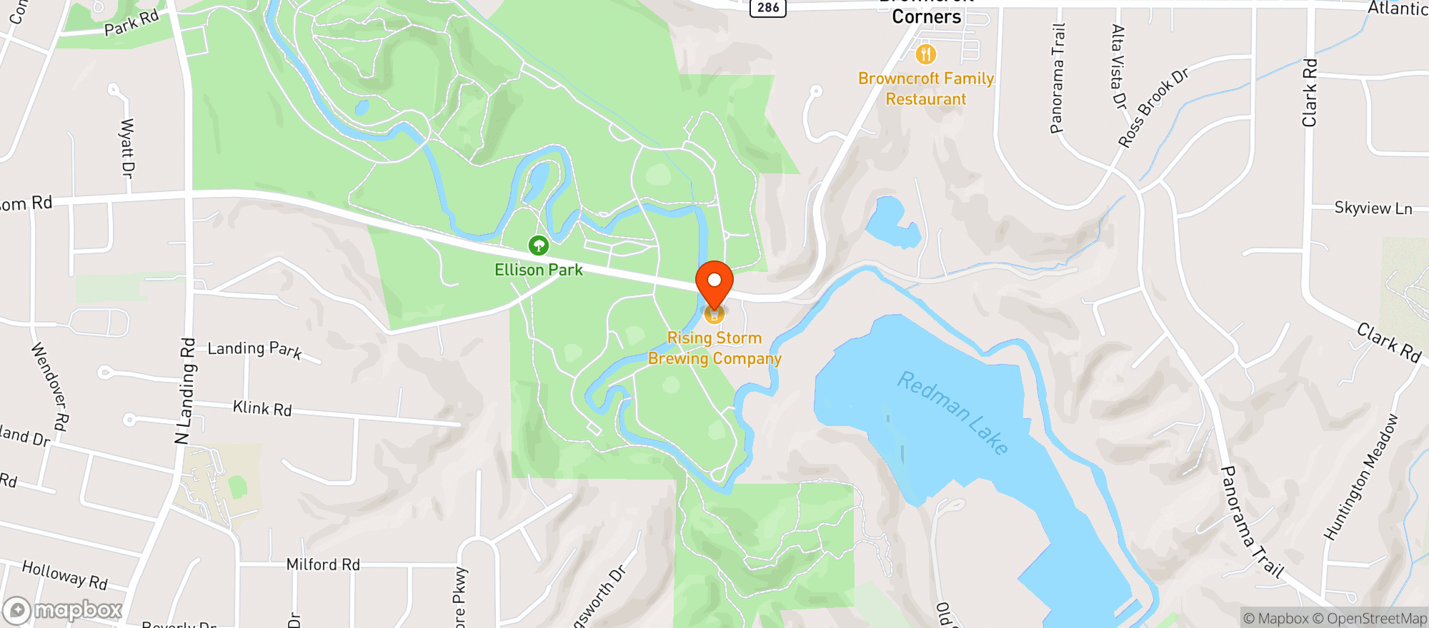Map showing Rising Storm Brewing Co At The Mill