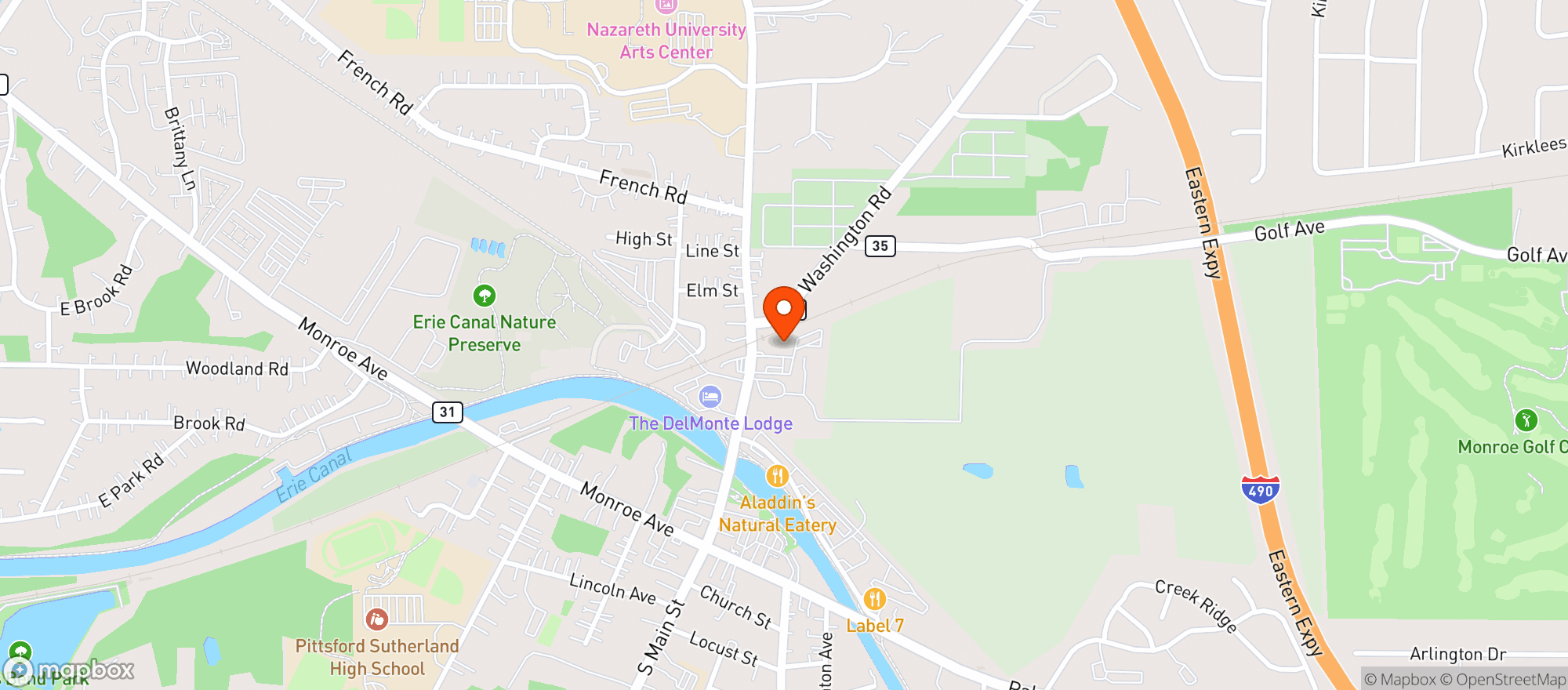 Map showing Pittsford Pub
