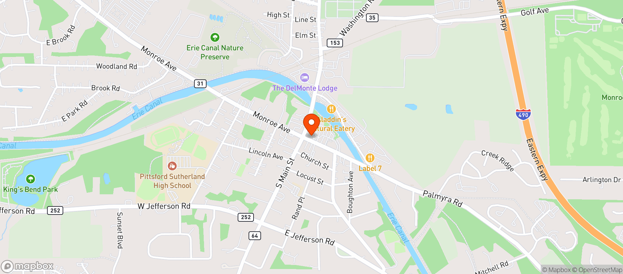 Map showing Thirstys
