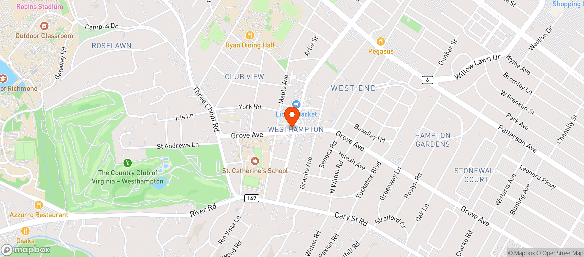 Map showing Stellas Grocery