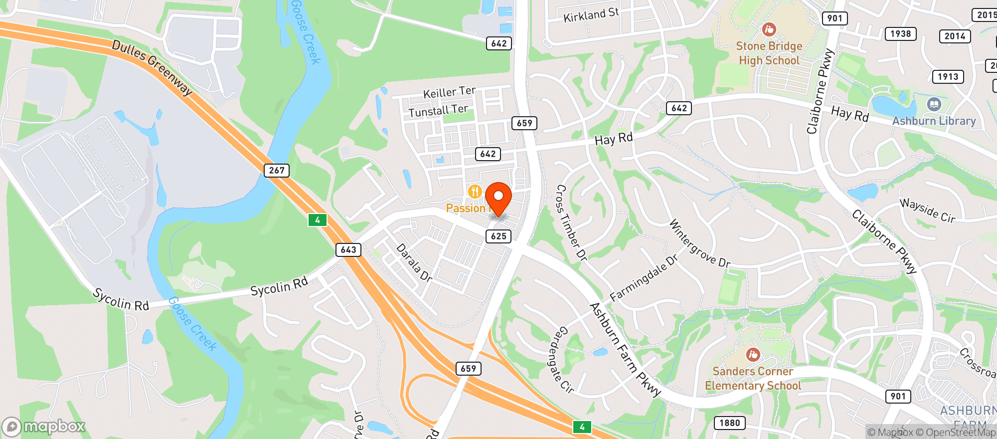 Map showing Parrandos Tex Mex Grill