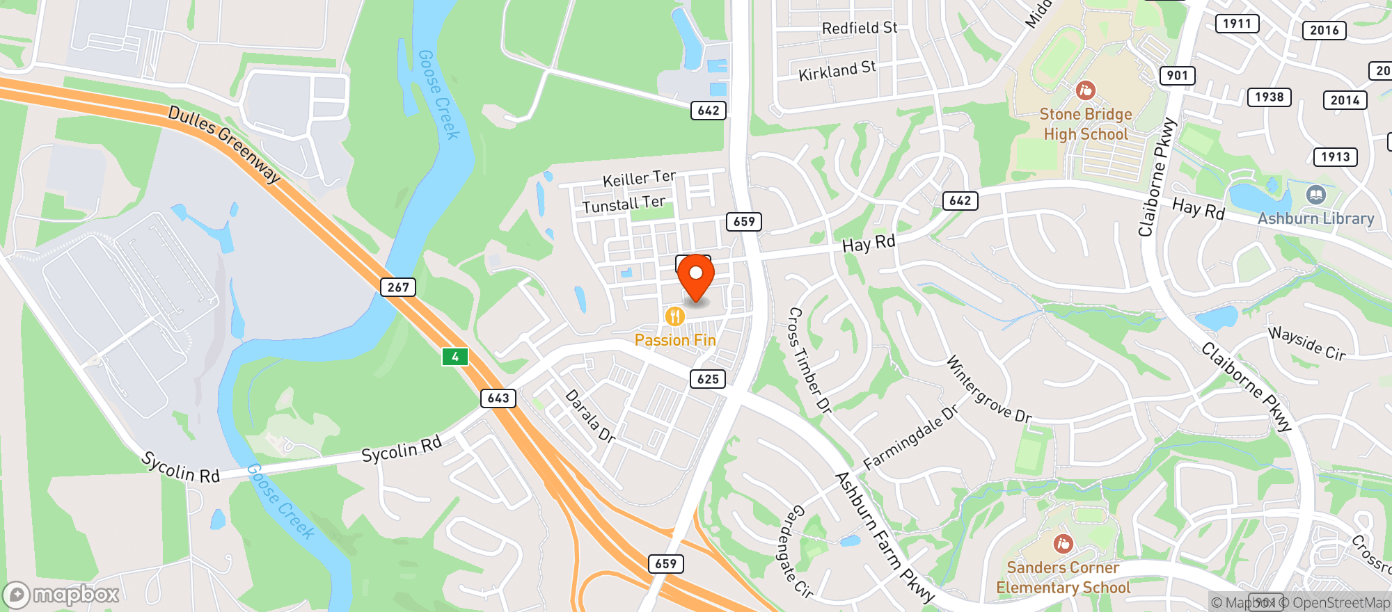 Map showing Passion Fin Asian Bistro