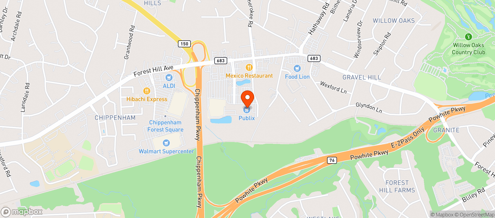 Map showing Publix