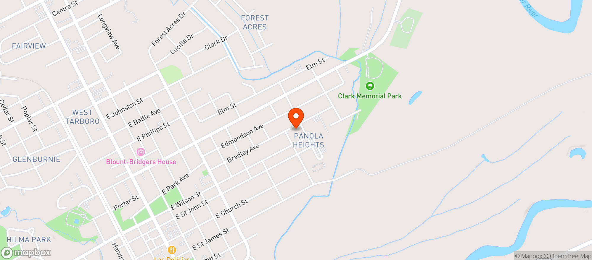Map showing Browns Grocery