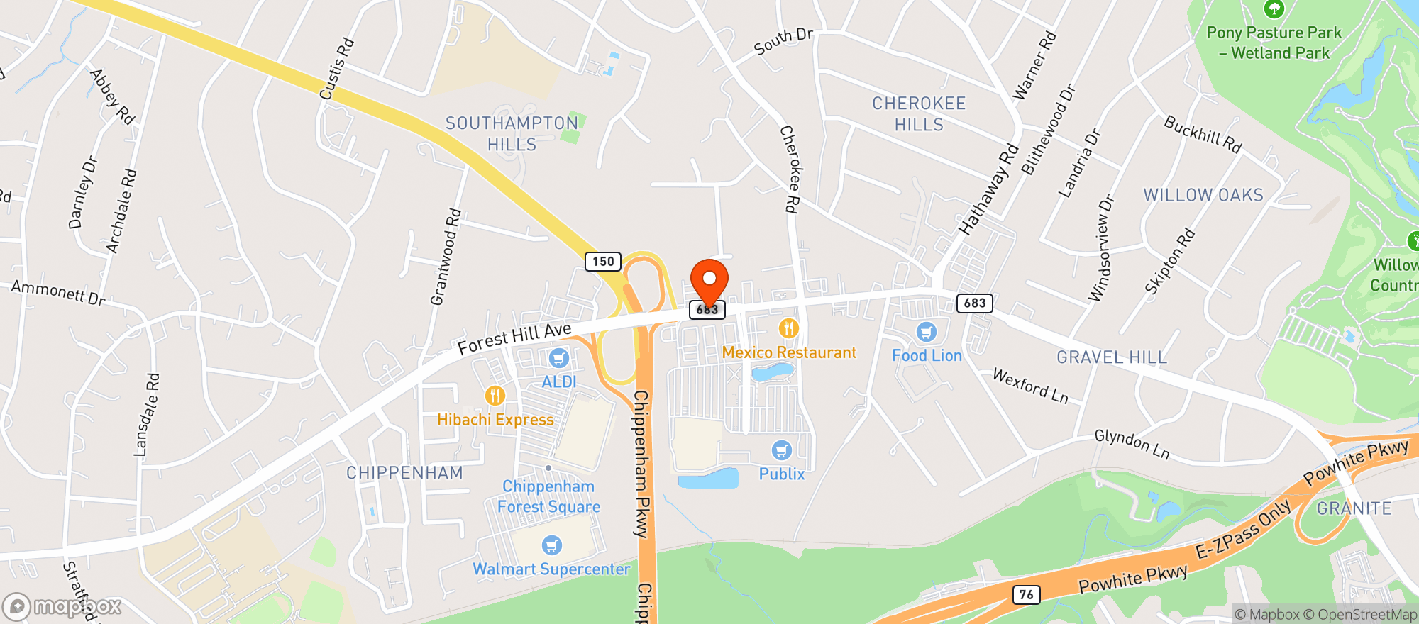 Map showing Target Store