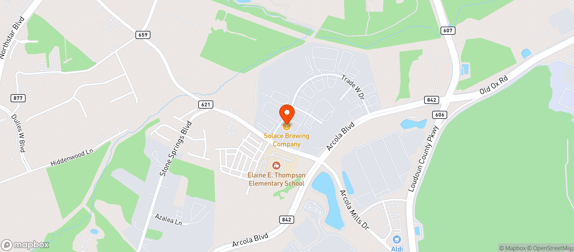 Map showing Solace Brewing Company