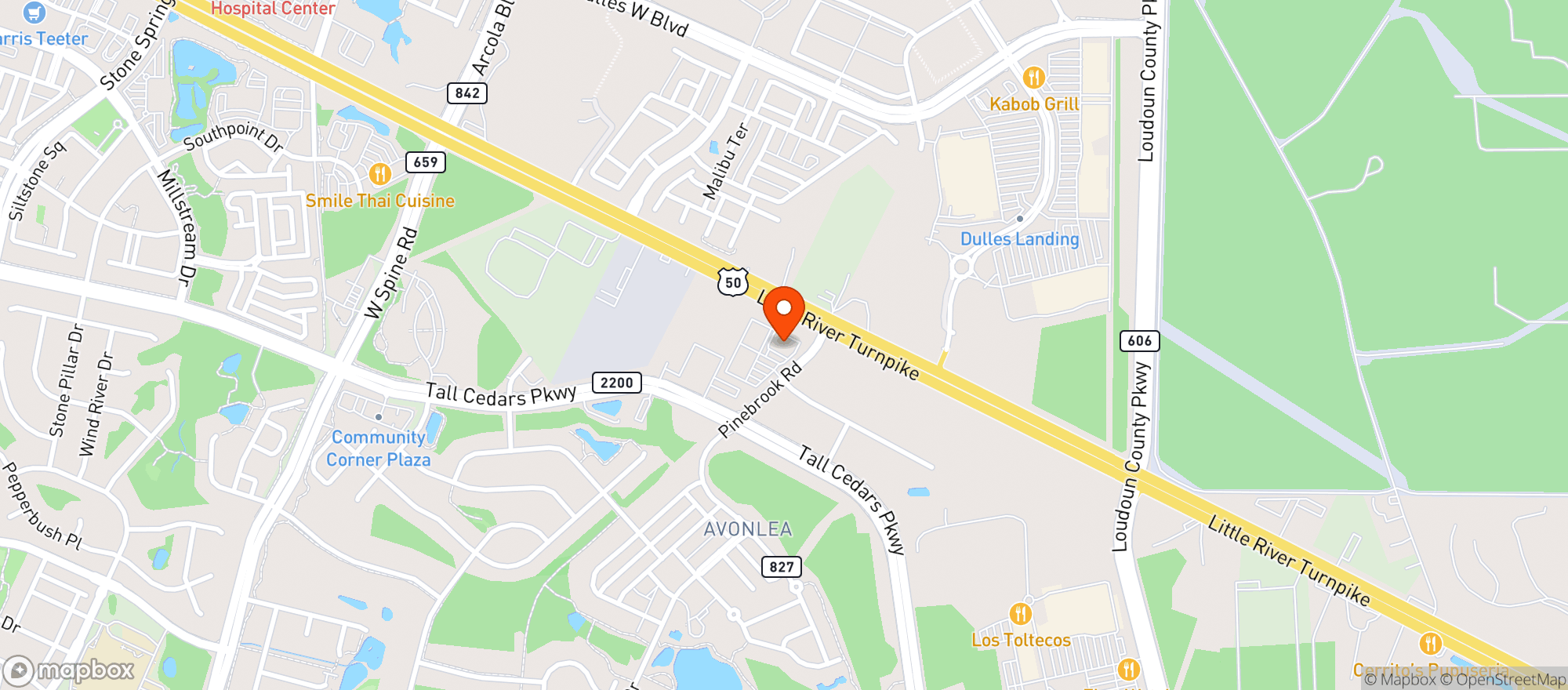 Map showing Cvs