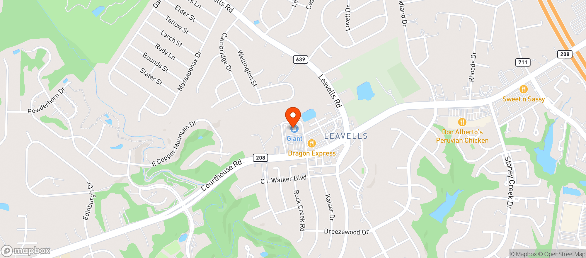 Map showing Giant Food Store 256