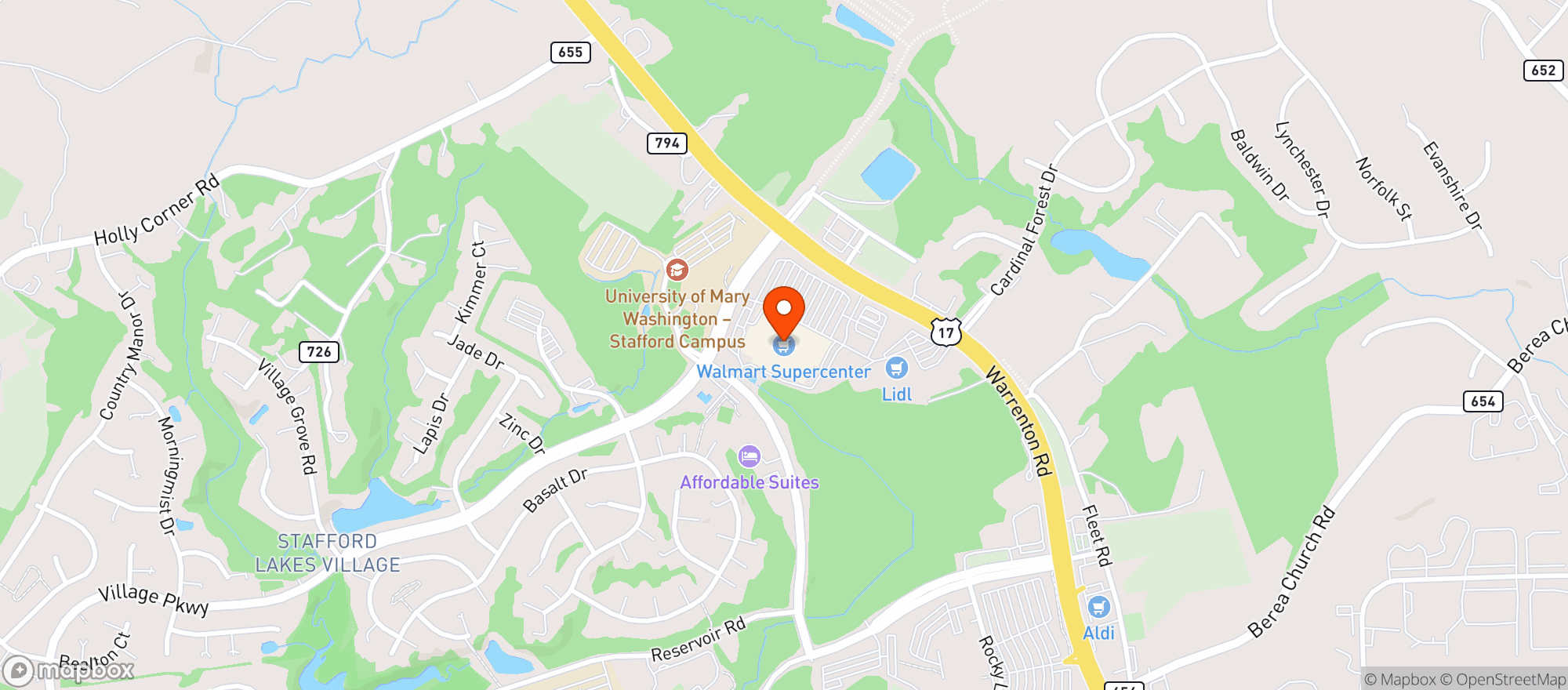 Map showing Walmart Supercenter #4258